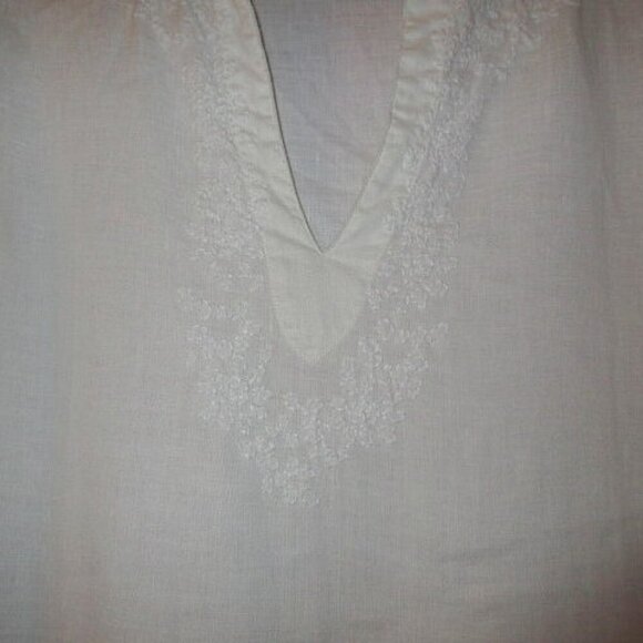 Express Women's 100% Linen Top Size S Embroidered Flared Sleeve Oversized Tunic - Picture 4 of 12